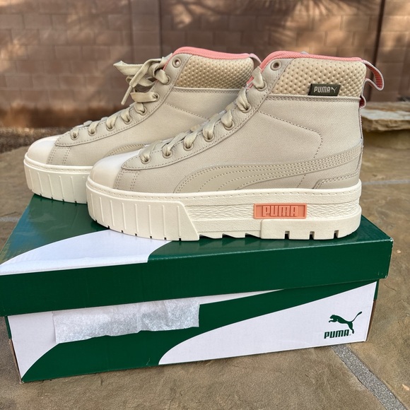 Puma Shoes - Puma Women's Cream High-Top Sneakers